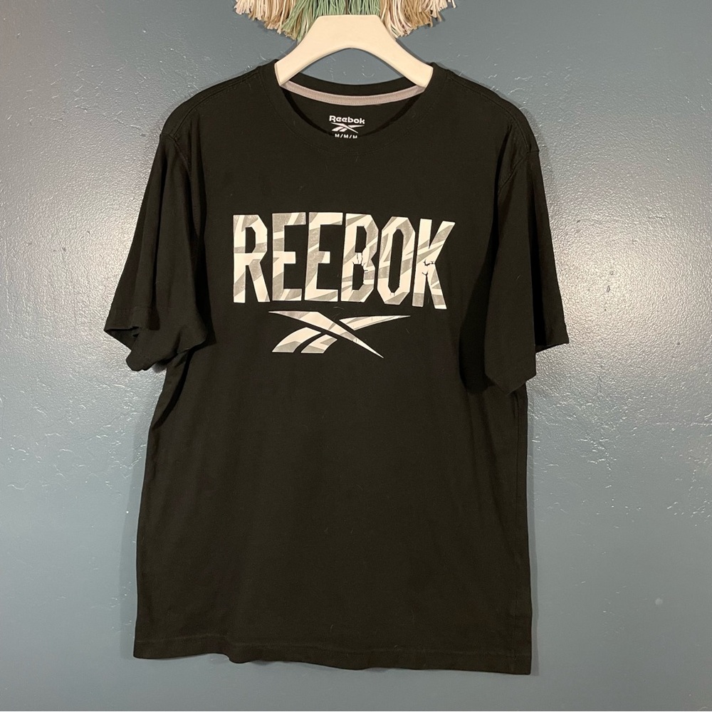 Reebok Men’s Black Short Sleeve Graphic Crewneck Tee Size M